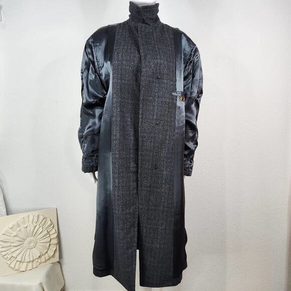 Vintage Custom Tailored Wool Monogramed Coat XLarge - Picture 9 of 16